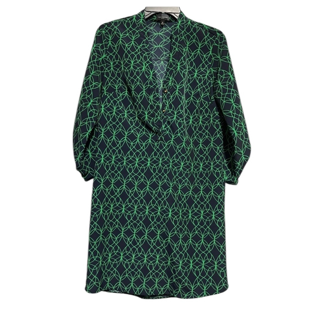 The Limited Navy Blue Green Geoprint Mini Dress